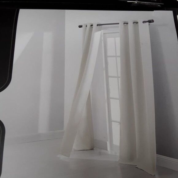 Celestial 2 Panels Room Darkening 4in1 Technology Off White Curtains - Picture 7 of 10